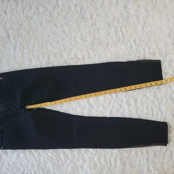 Madewell Black Skinny Skinny Ankle Zip Jeans - Size 26 - Picture 7 of 13